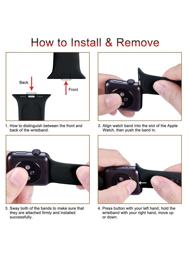 Apple Watchband 42MM/44MM/45MM/49MM Silicone Strap for Apple Watch All Series Midnigth - view 5