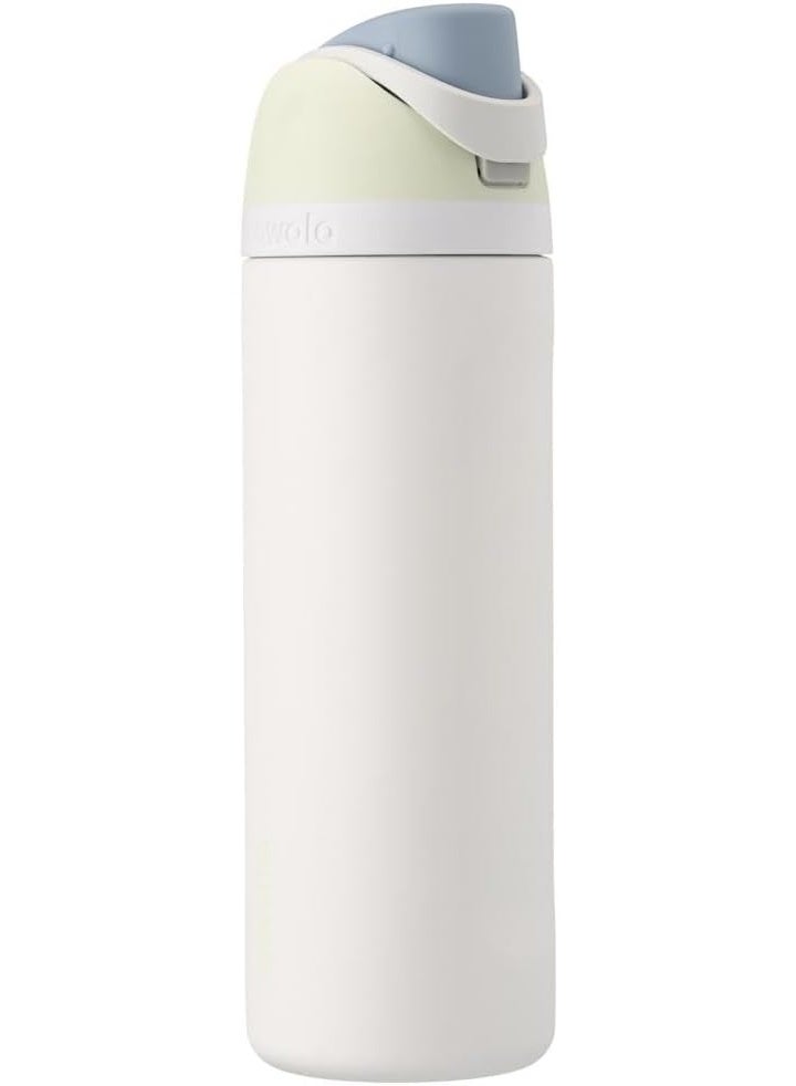 Owala زجاجة ماء معزولة من الفولاذ المقاوم للصدأ سعة 24 أونصة مع قشة مدمجة - خالية من BPA، مقاومة للتسرب | تحافظ على المشروبات باردة لمدة 24 ساعة | لون نسيم مثلج - Image 1