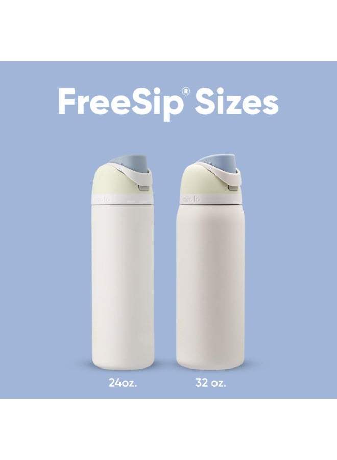 Owala زجاجة ماء معزولة من الفولاذ المقاوم للصدأ سعة 24 أونصة مع قشة مدمجة - خالية من BPA، مقاومة للتسرب | تحافظ على المشروبات باردة لمدة 24 ساعة | لون نسيم مثلج - Image 5