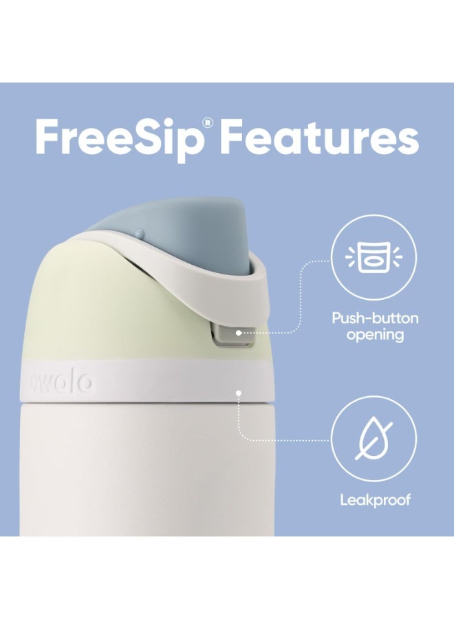 Owala زجاجة ماء معزولة من الفولاذ المقاوم للصدأ سعة 24 أونصة مع قشة مدمجة - خالية من BPA، مقاومة للتسرب | تحافظ على المشروبات باردة لمدة 24 ساعة | لون نسيم مثلج - Image 3