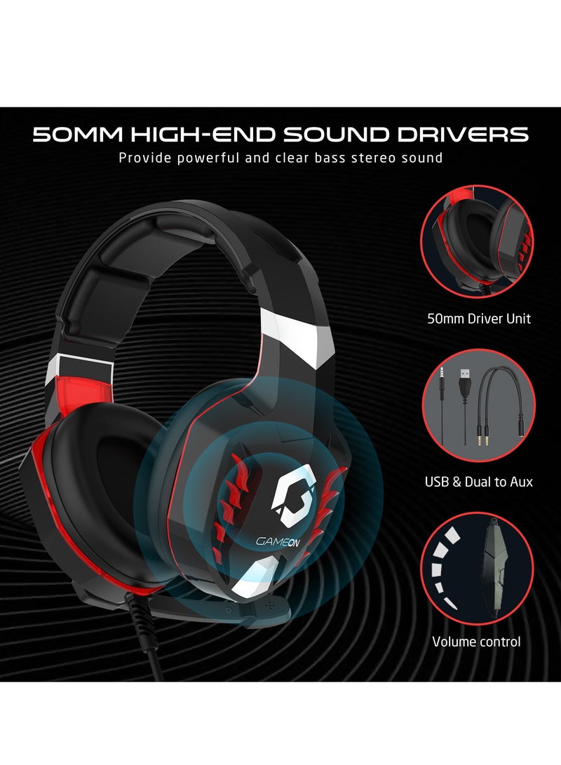 GameOn GAMEON Nightfall Gaming Headset GOK901 Supportable for PS4 PS5 XBOX ONE PC and USB Connectivity  - Image 4
