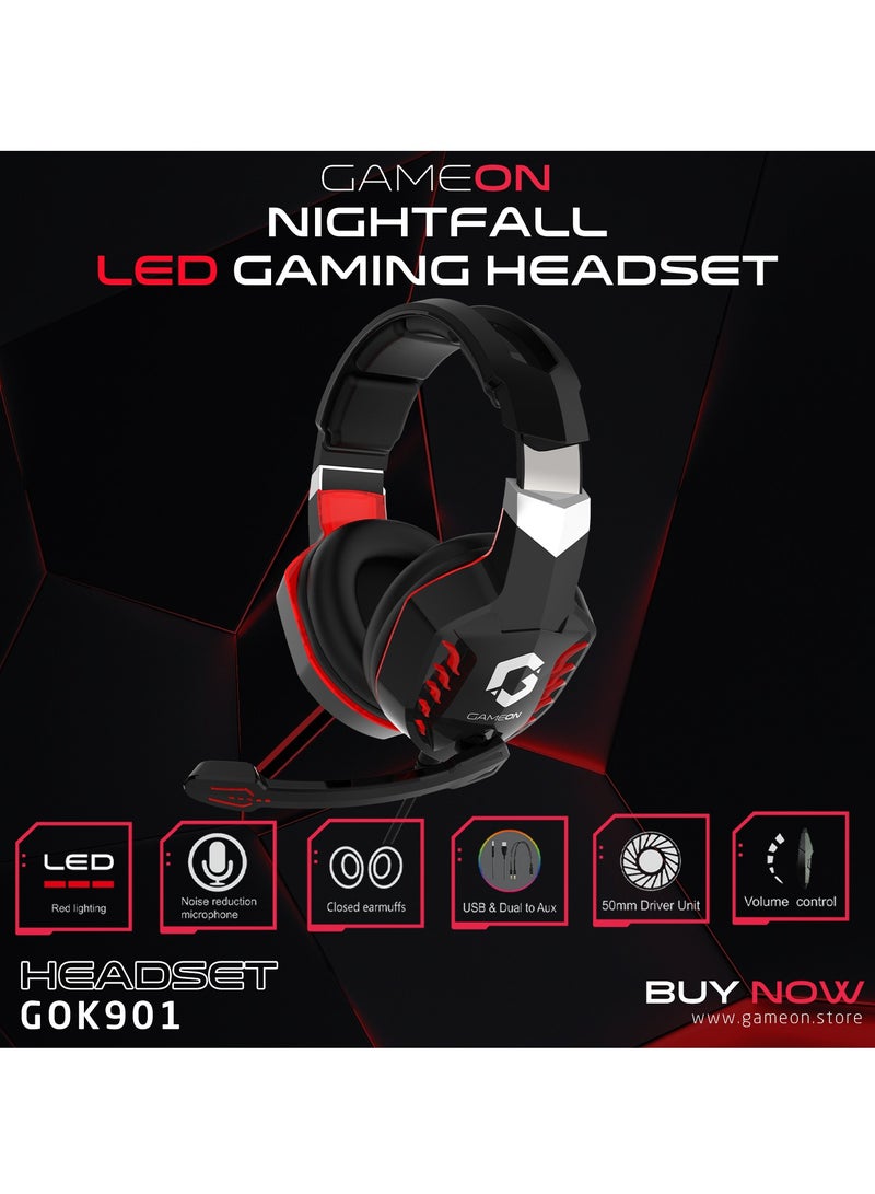 GameOn GAMEON Nightfall Gaming Headset GOK901 Supportable for PS4 PS5 XBOX ONE PC and USB Connectivity  - Image 3