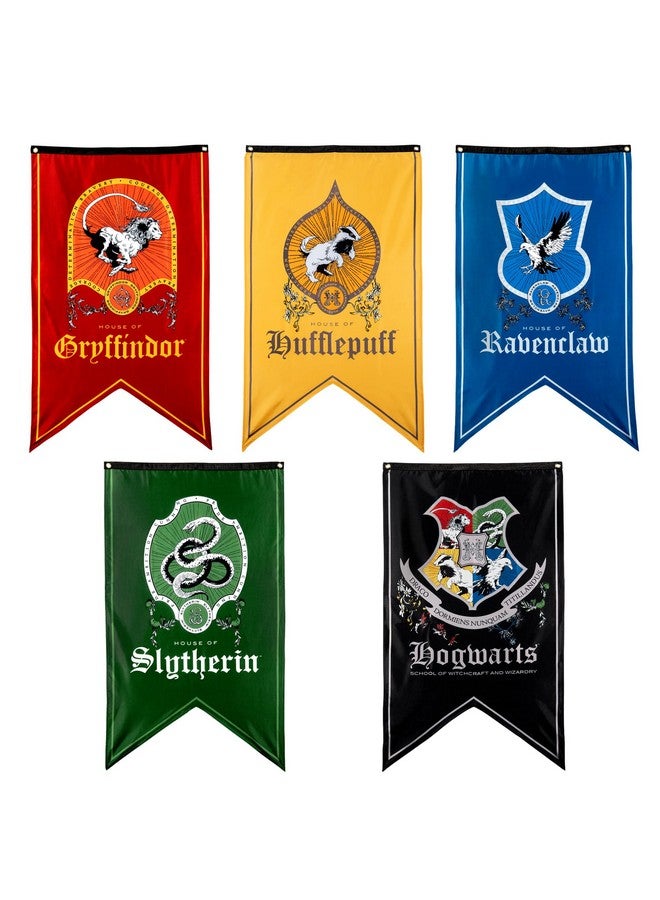 Conquest Journals Harry Potter 30"x50" Wizarding House Banner Bundle, Set of 5 Banners, 300D Oxford Cloth, Banners for Birthday Parties, Party Supplies, Dorm Decorations, Wall Decor, Officially Licensed Wizarding World Merchandise - Image 1
