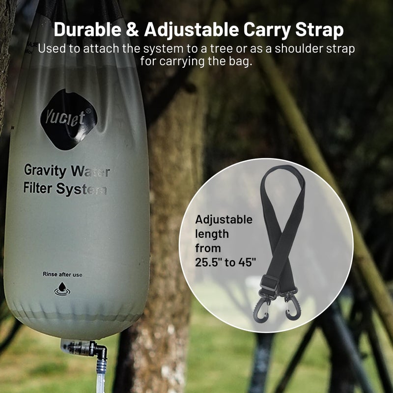 Yuclet Gravity Water Filter System w/ 2-Gal Bag & 0.1-Micron Water Filter Straw, Gravity-Fed Water Filtration System Water Purifier Survival for Camping, Backpacking, Hiking & Emergency Preparedness - Image 5