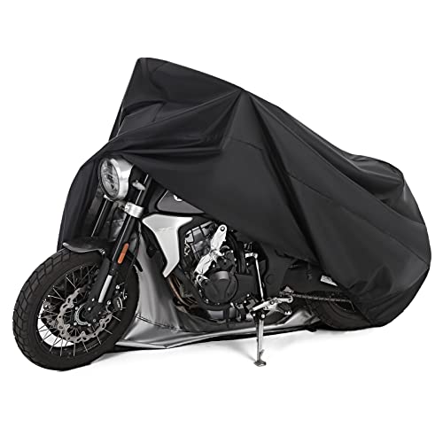hanmir Motorcycle Cover All Season Universal Weather Waterproof Motorbike Cover with Lock-Holes & Storage Bag XXL Motorcycles Vehicle Cover for Harley Davidson, Honda, Suzuki, Kawasaki, Yamaha - Image 1