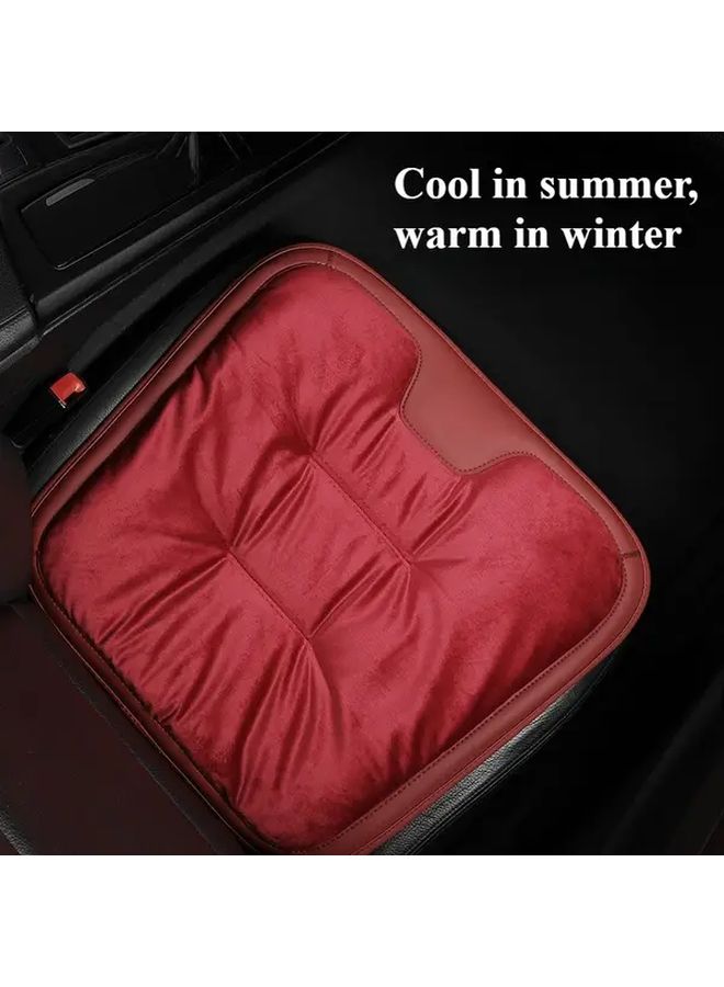 Winter Padded And Thickened Car Seat Cover For Front Seats Universal Flannel Material Fits New Energy Vehicles Claret Colour Perfect Gift For Drivers - Image 2