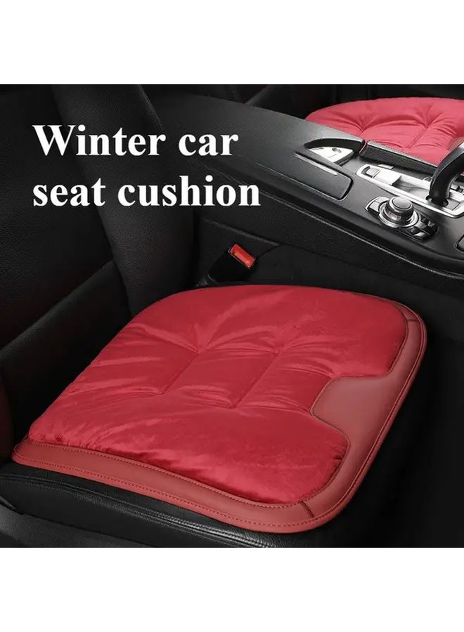 Winter Padded And Thickened Car Seat Cover For Front Seats Universal Flannel Material Fits New Energy Vehicles Claret Colour Perfect Gift For Drivers - Image 1
