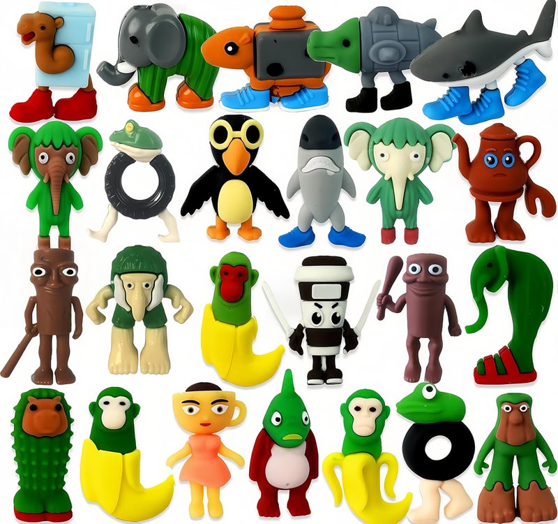 CHENZHOUZAI 24PCS Tralalero Tralala Toys Tung Tung Sahur More Mini Collectible Brainrot Toys for Desk Decor BRR BRR PatapimMeme Shark Collectible Animals Figurine Doll 24Pcs - Image 2