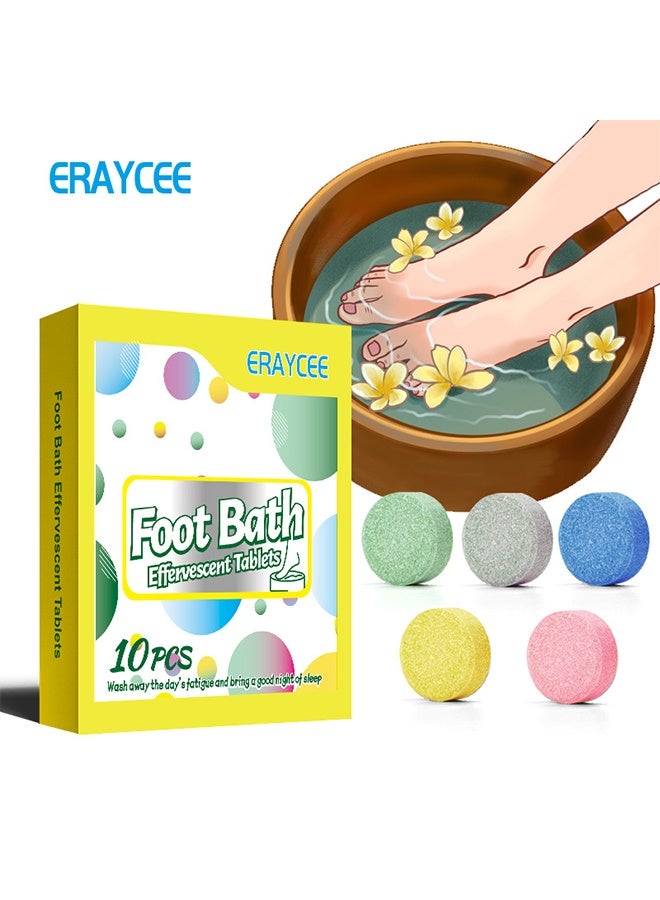 ERAYCEE 10 Pcs Foot Bath Effervescent Tablets ,Soak Spa Tablets Foot Care Foot Spa Relax Massage Tablets Foot Care Relax Massage, Cleansing Tablets Helps Restore Foot Health, Promote Metabolism - Image 1