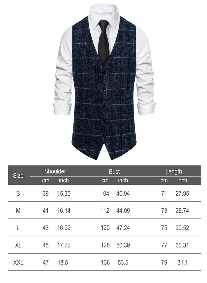 Gionforsy 1920s Mens Costume Gatsby Gangster Vest Fedora Hat Suspenders Bow Tie Costume Accessories Set, Midnight Blue, XXL - Image 5