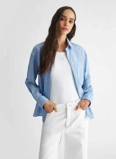 Liu Jo Striped oversized shirt