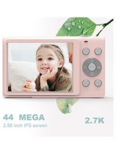 AMBERJACK Digital Camera, Upgraded FHD 2.7K Point and Shoot Kids Camera, with 32GB Card, 16X Zoom Time Stamp Anti Shake, Lanyard, Compact Portable Small, for Kid Starter Student Children Teen Girl Boy(Pink)  - Image 4