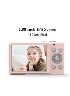 AMBERJACK Digital Camera, Upgraded FHD 2.7K Point and Shoot Kids Camera, with 32GB Card, 16X Zoom Time Stamp Anti Shake, Lanyard, Compact Portable Small, for Kid Starter Student Children Teen Girl Boy(Pink)  - Image 2