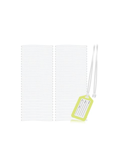 PVC Transparent Rope, 100 Pack Clear Plastic Luggage Loop Straps, Worm Loops for Luggage Tags, Plastic Name Tag Loop for Identification Cards ID, 6 inch