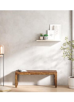 Furnelift Furnelift Furniture Solid Wooden sheesham Bench for Indoor Outdoor Wooden Bench with sheesham top for Seating Living Room Bedroom Wooden Furniture Teak Finish 