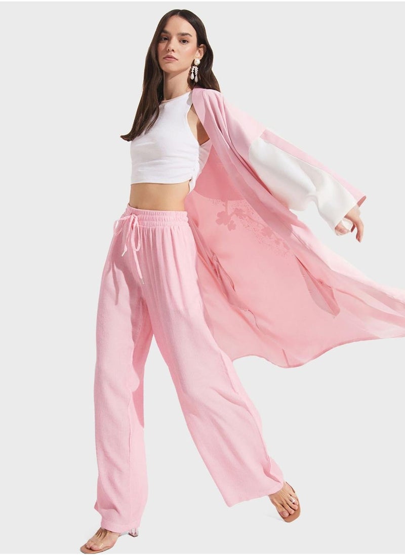 JUNE Printed Tie Detail Kimono - Image 5