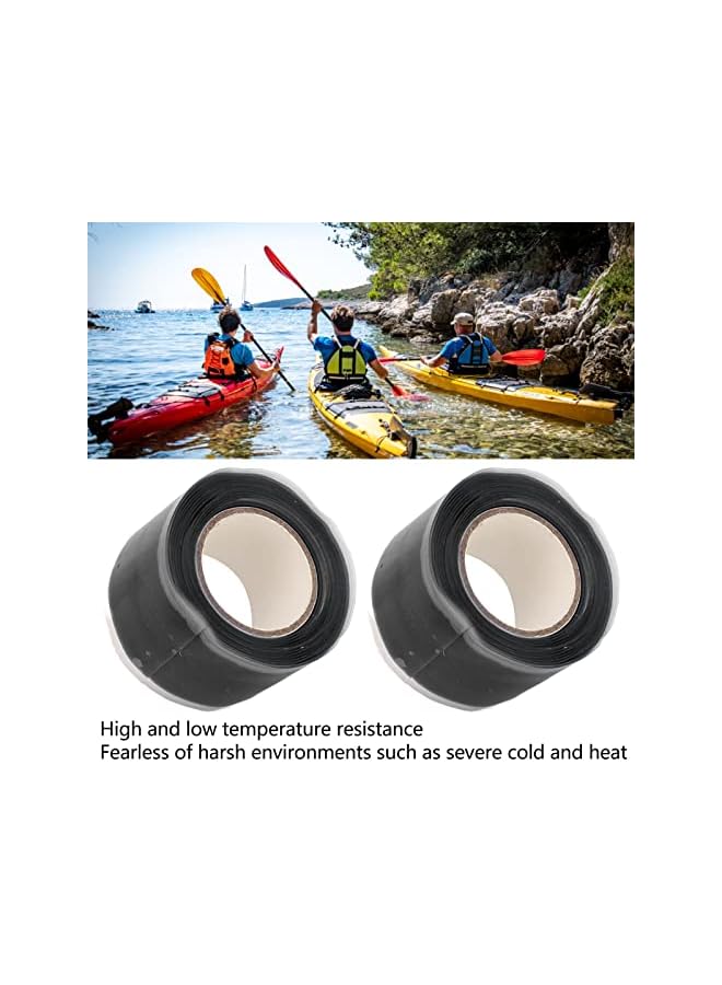 promass Silicone Grip Tape, Fix Adhesive Tape 2pcs Silicone Flexible for Dragon Boat (Black) - Image 3