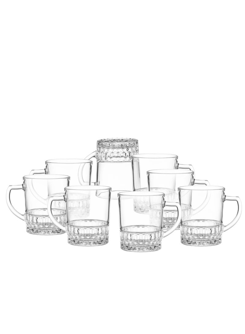 Elegant 8 Pieces Clear Glass Tea Cup Set 240 ml - Image 1