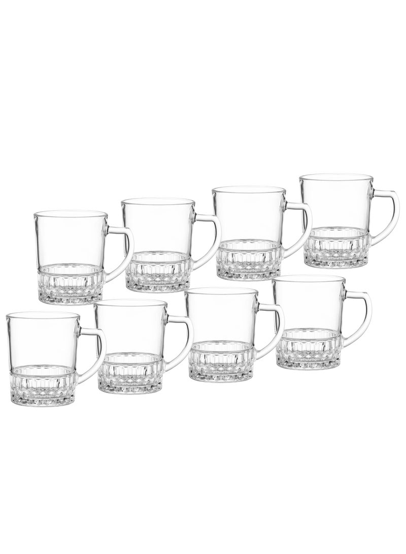 Elegant 8 Pieces Clear Glass Tea Cup Set 240 ml - Image 2
