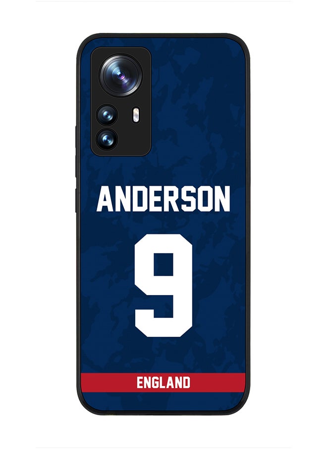 Stylizedd - Rugged Black Edge Case for Xiaomi 12 Pro, Slim fit Soft Case Flexible Rubber Edges Thin Cover - Player Name - James Anderson, Jersey Number- 9 - Image 1