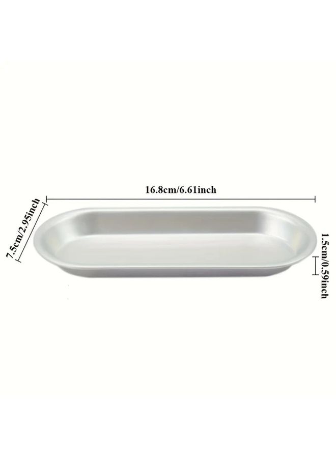 Silver Hot Dog Shaped Non Stick Aluminum Baking Tray Bread Cake Molds 2Pcs Oven Safe - Image 2