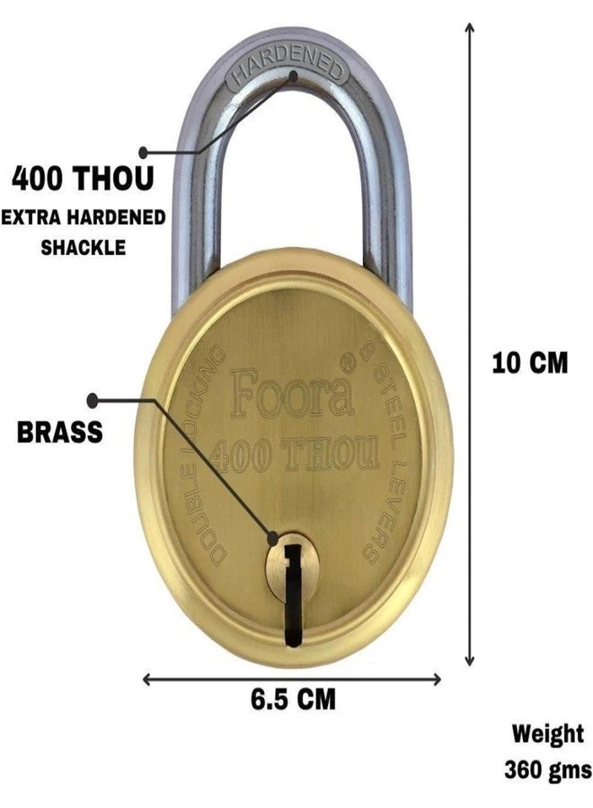 Foora 5 Keys 400 Thou Gold 65mm Padlock, 8 Lever Double Locking System, Hardened Shackle, Gold Finish Lock for Door, Gate & Shop Security - Image 4