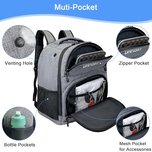 DAFISKY Bowling Ball Bag 2 Ball Bowling Backpack for Single or 2 Balls with Shoes Compartment Fits Up to US Size 15 - Image 5
