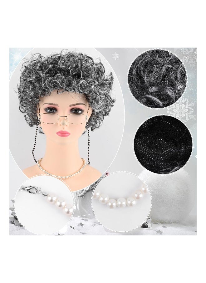 Old Lady Wig Costume for Women, 100 Day of School Costume for Kids Includes Wig Glasses Old Women Costume Kit for Grandma Dress Up Supplies - pzsku/Z8F9B8CEEE25E09A5FC3FZ/45/_/1736167847/87271ead-a431-4f9f-aecc-9e8cff3fd83f