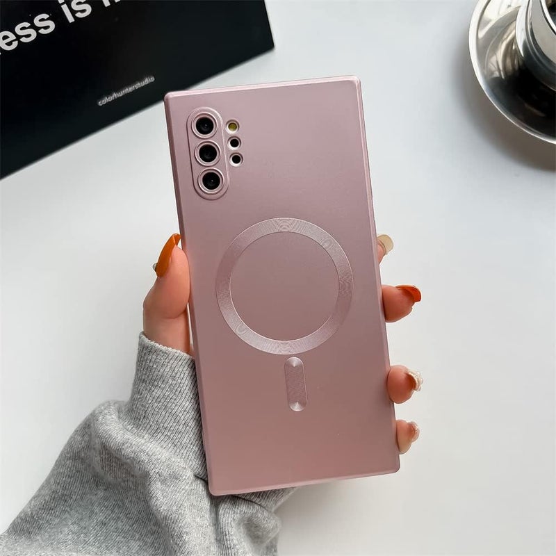 Doowear Galaxy Note 10+Plus Case Magnetic [Support Magsafe Charger] Wireless Anti-Scratch Shockproof Full Camera Protection Slim Silicon Phone Cover Case for Samsung Galaxy Note 10 Plus 6.8"-Pink - Image 5