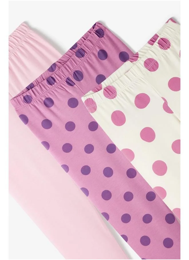 JUNE June Girls 3-Pack Tight Ecru - Lilac - Pink