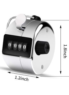 SYOSI Metal Hand Tally Counter, 4 Digit Lap Counter Clicker, Manual Mechanical Handheld Pitch Click Counter with Finger Ring for School Golf, Knitting Row Croche, Sport and Other Event, 3 Pcs  - Image 2