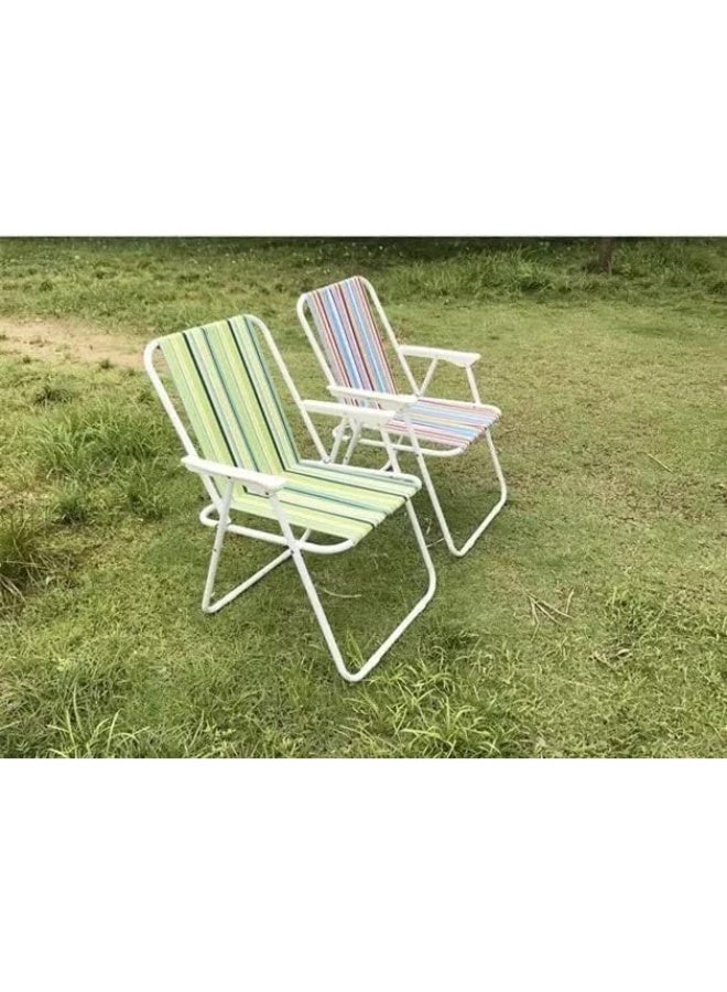 Raxoom Camping Foldable Beach Chair Portable Best For Outdoor camping, Beach, Barbeque | Comfortable | Easily Fits In Car, Assorted Colors, 1 Piece - Image 2