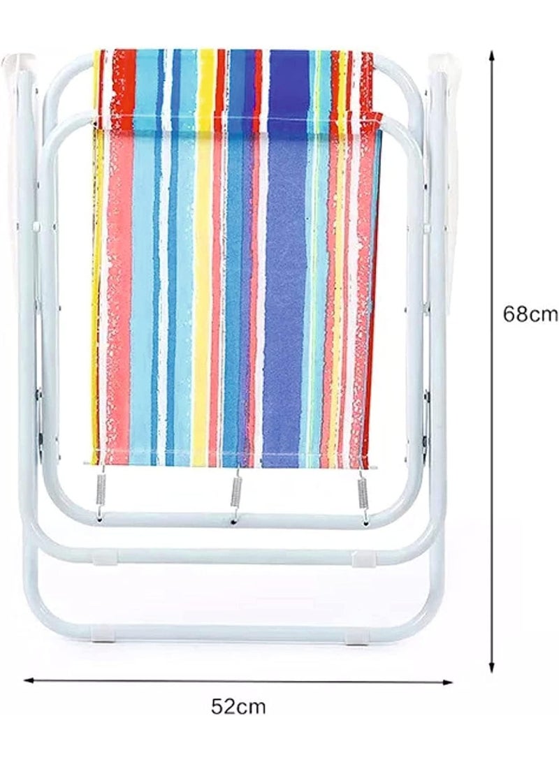 Raxoom Camping Foldable Beach Chair Portable Best For Outdoor camping, Beach, Barbeque | Comfortable | Easily Fits In Car, Assorted Colors, 1 Piece - Image 3