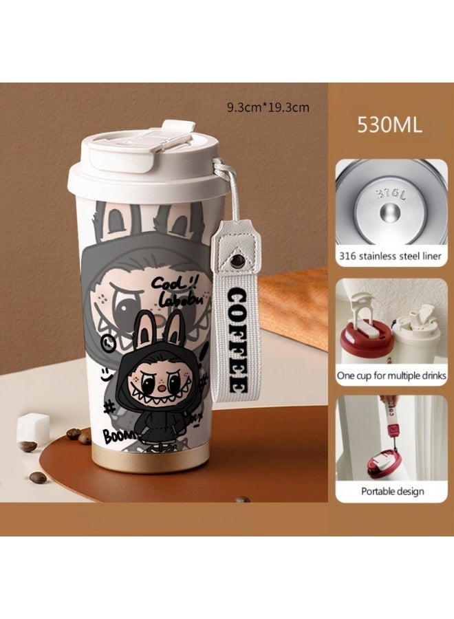 Labubu 316 Stainless Steel Vacuum Insulated Cup ,530ML Insulated Cold Coffee Cup - Image 1