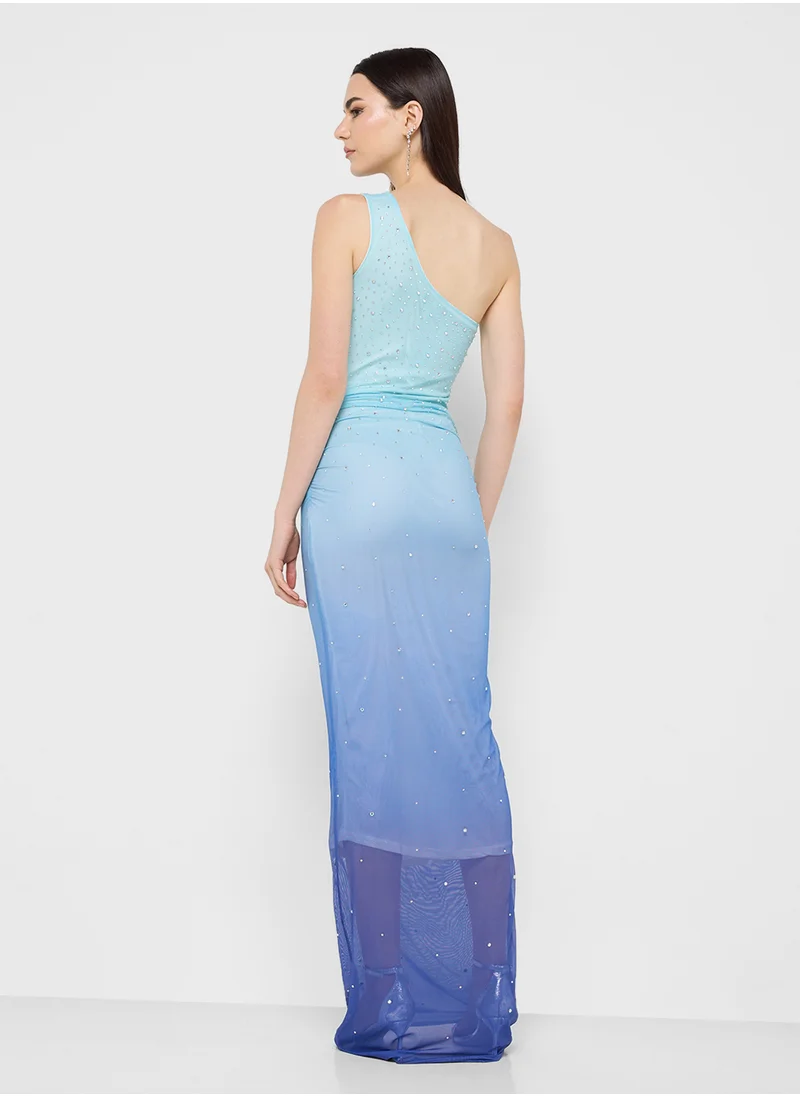 Ginger Ombre One-Shoulder Dress
