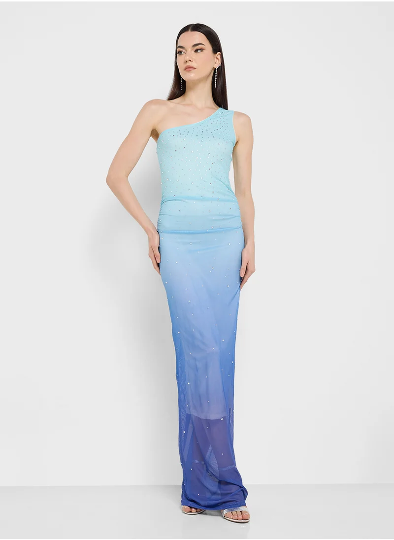 Ginger Ombre One-Shoulder Dress