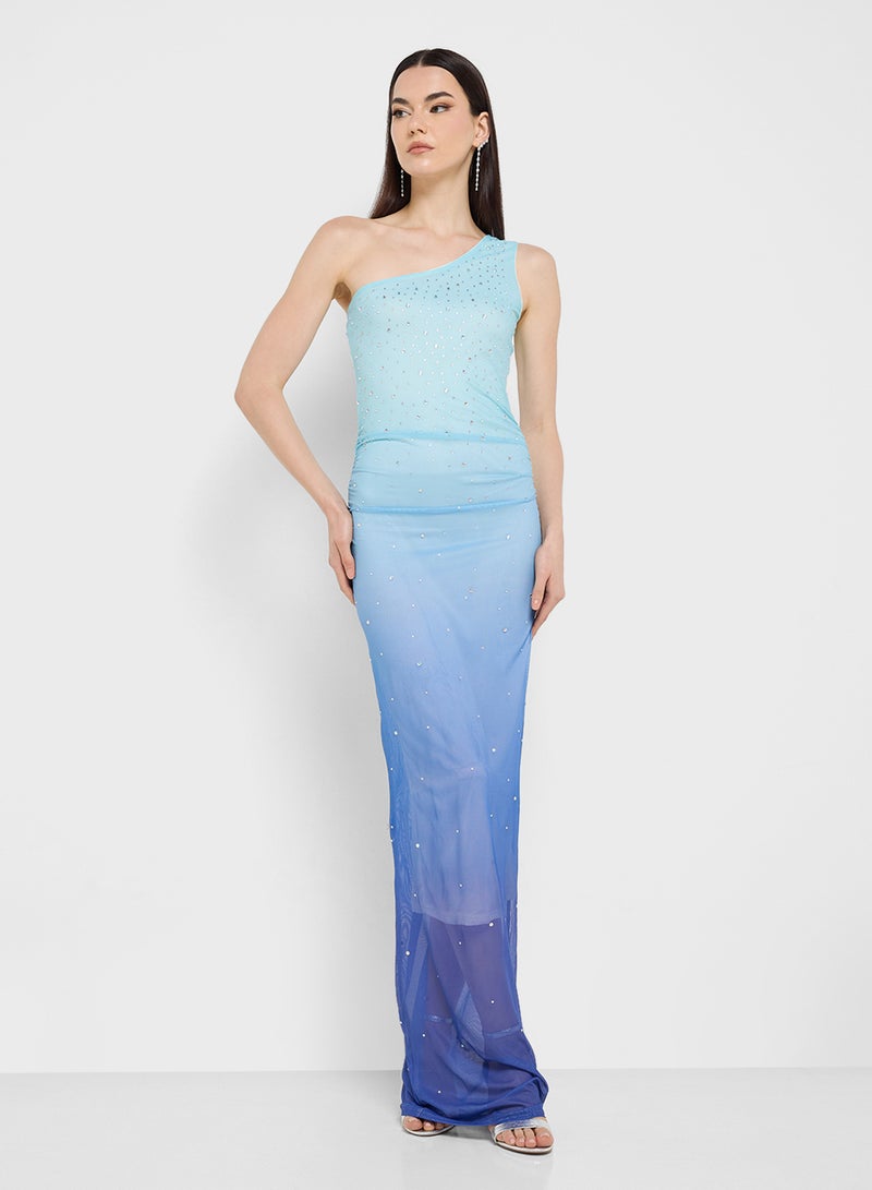 Ginger Ombre One-Shoulder Dress - Image 1