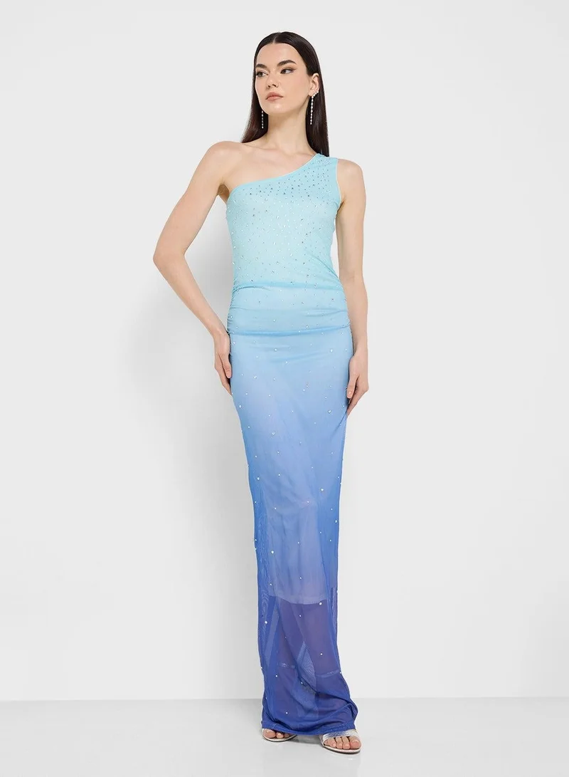 Ginger Ombre One-Shoulder Dress