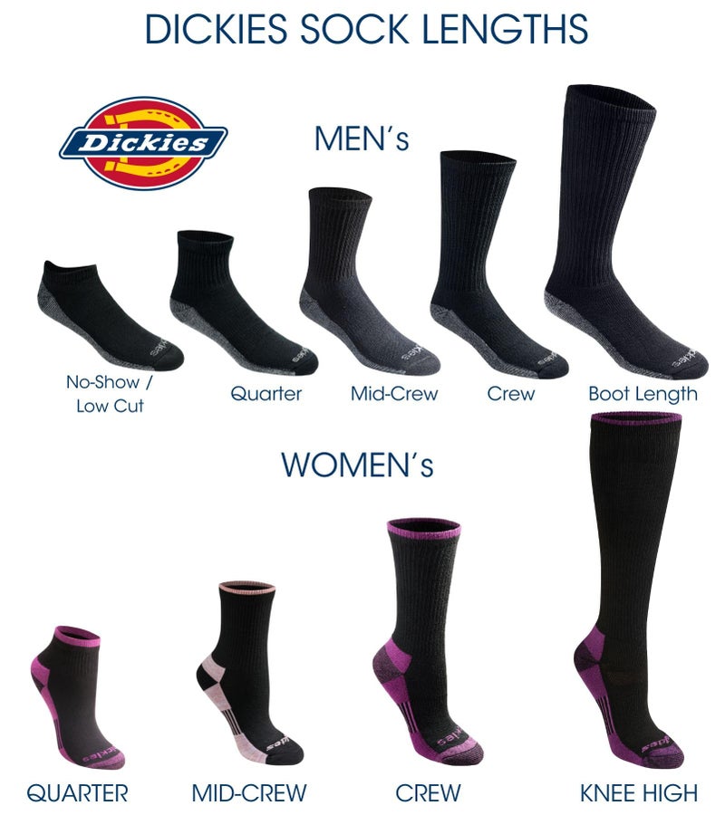 Dickies Men's Dri-Tech Mid-Crew Comfort Length Moisture Control Socks, Available in M-XL (6, 12 Pairs), Comfort Length Black (6 Pairs), Large - Image 4