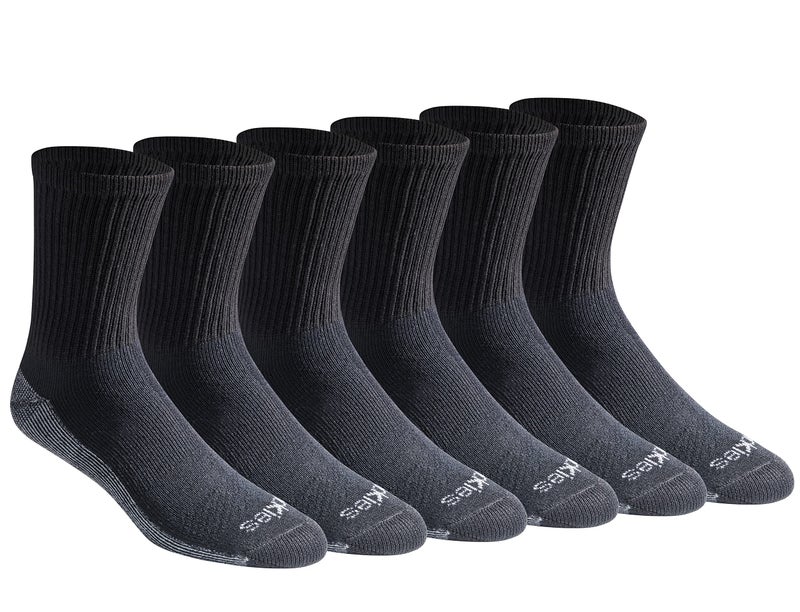 Dickies Men's Dri-Tech Mid-Crew Comfort Length Moisture Control Socks, Available in M-XL (6, 12 Pairs), Comfort Length Black (6 Pairs), Large - Image 3