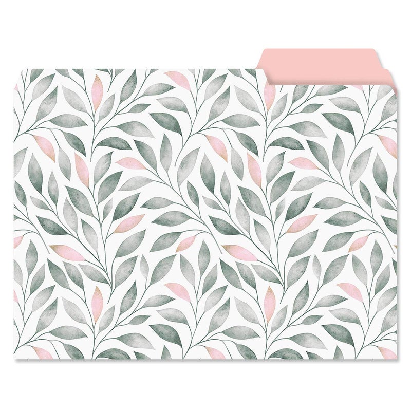 Current Charcoal & Coral File Folders Value Pack - Bulk Set of 24, 6 Pretty Decorative Designs, 1/3 Cut Tabs, Heavy-Duty Paper Stock, Office Supplies for Home & Work, 9-Â½â€ x 11-Â¾â€ Letter Size - Image 3