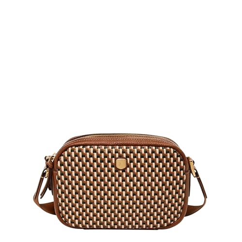 Fossil Women's Danni Leather Crossbody Bag, Neutral Woven - Image 1