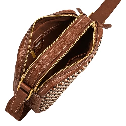 Fossil Women's Danni Leather Crossbody Bag, Neutral Woven - Image 2