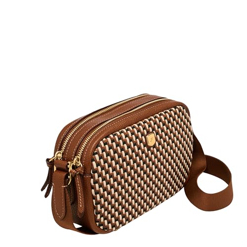 Fossil Women's Danni Leather Crossbody Bag, Neutral Woven - Image 4