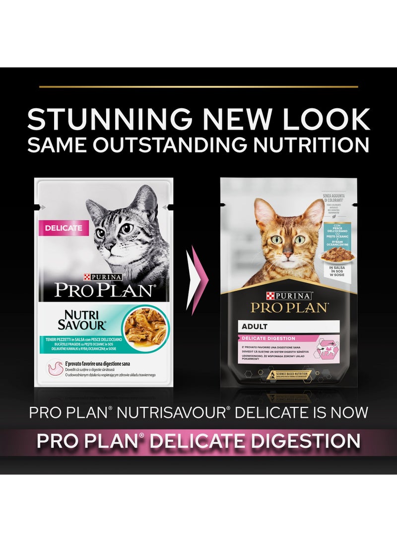 Purina Pro Plan Delicate Wet Cat Food Oceanfish in Gravy brown  - Image 3