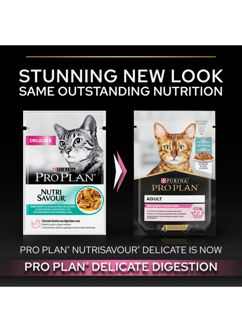 Purina Pro Plan Delicate Wet Cat Food Oceanfish In Gravy Multipack 10 x 85g - Image 5