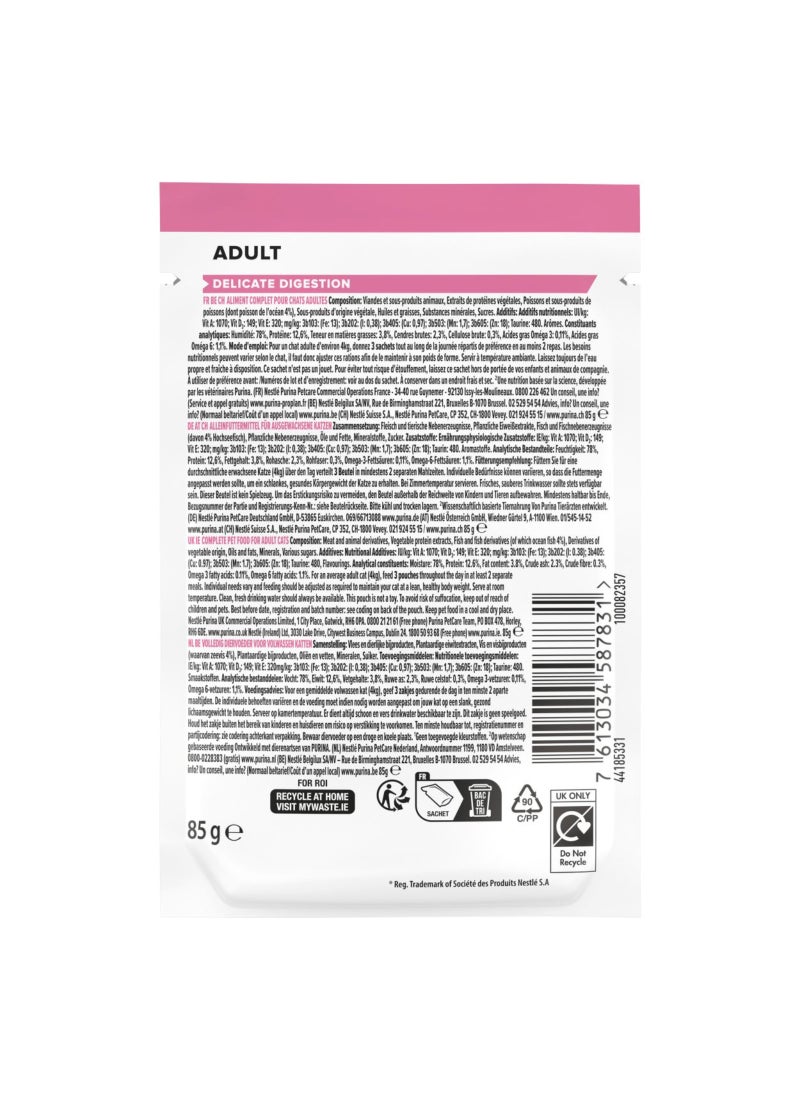 Purina Pro Plan Delicate Wet Cat Food Oceanfish In Gravy Multipack 10 x 85g - Image 3