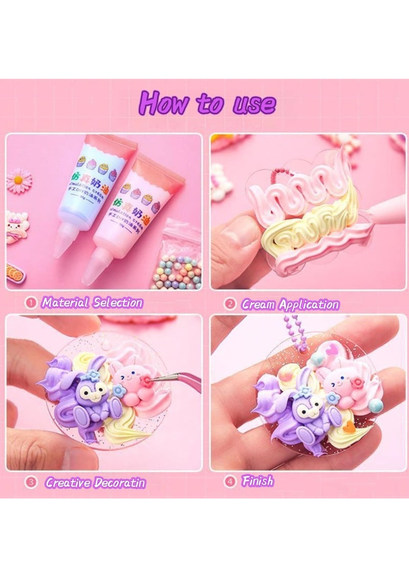 DIY Art and Craft kit for Girls,Guka Cream and Sticker Making Kit with Kpop Stickers, Artificial Cream Glue, and Decoration Accessories-Perfect for Birthday Gift for Kids  - Image 5
