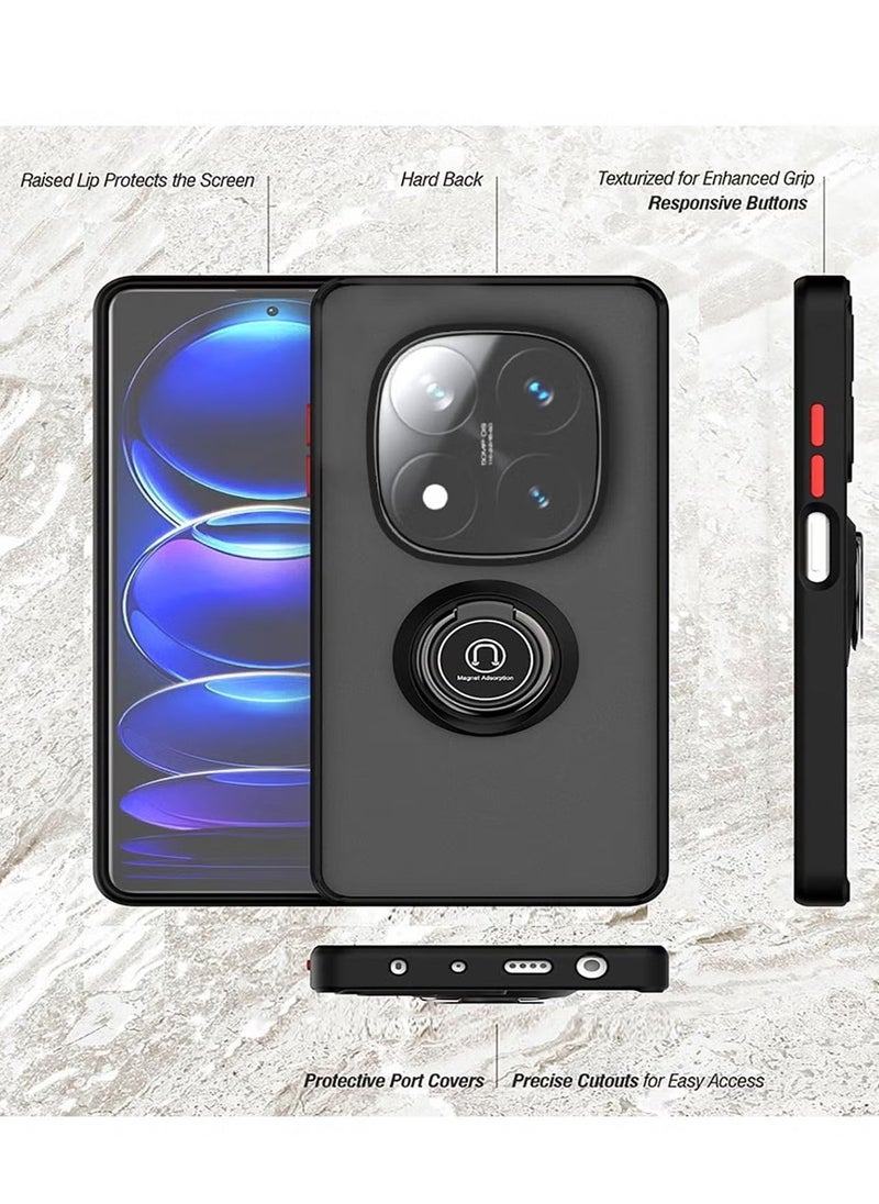 Raxoom Xiaomi Redmi Note 14 Pro Plus 5G Case â€“ Rotational Metal Ring Grip, Kickstand Feature, Magnetic Car Mount Holder, Shockproof TPU Bumper for Ultimate Protection â€“ Slim, Durable Case for Redmi Note 14 Pro Plus 5G - Image 3