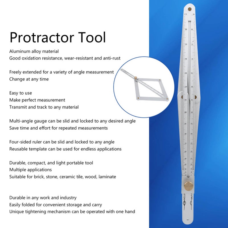 Corner Angle Finder Ceiling Relics Square Protractor Adjustable Portable Aluminum Alloy Tool - Image 3